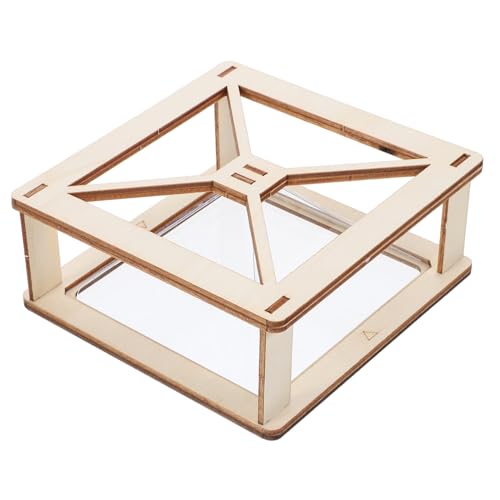 HEALLILY 1 Set Projektion Lernwerkzeuge Hologramm Bildschirm DIY Holzprojektor Wissenschaftsprojektor Hologrammprojektor Hologrammwürfel Beige Holz von HEALLILY