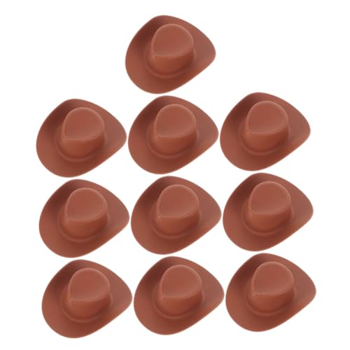 HEALSOPTHY 10 Stück Teiliges Miniatur Cowboyhut aus Kunststoff Leichte Süße Puppenhüte in Braun Dekoratives Accessoire für Puppenhaus für Bastelprojekte und Festdekorationen HEALSOPTHY 10 Stück Teiliges Miniatur Cowboyhut aus Kunststoff Leichte Süße Puppenhüte in Braun Dekoratives Accessoire für Puppenhaus für Bastelprojekte und Festdekorationen von HEALSOPTHY