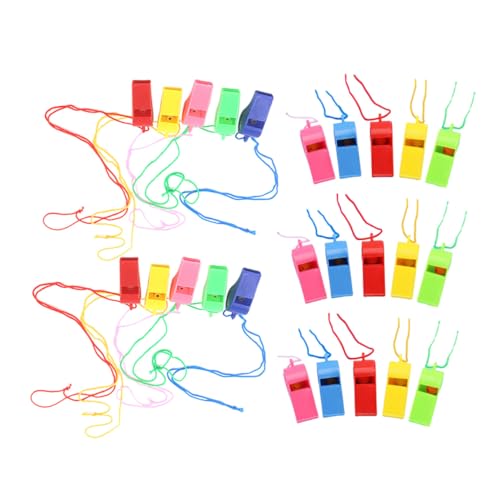 HEALSOPTHY 100 Stück Teiliges Buntes Trillerpfeifen aus Robustem Kunststoff Langlebige Schiedsrichter und Sportpfeifen für Party Favors Trainingshilfe und Spielaktivitäten HEALSOPTHY 100 Stück Teiliges Buntes Trillerpfeifen aus Robustem Kunststoff Langlebige Schiedsrichter und Sportpfeifen für Party Favors Trainingshilfe und Spielaktivitäten von HEALSOPTHY