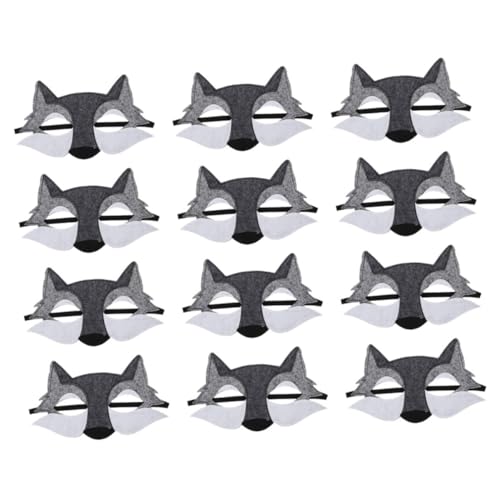 HEALSOPTHY 12-teilige Halbgesichtsmaske: Halloween-wolfskostüm, Filzmaske, Wildtier-halbgesichtsabdeckung, Verkleidungszubehör Für Maskerade, Party, Cosplay HEALSOPTHY 12-teilige Halbgesichtsmaske: Halloween-wolfskostüm, Filzmaske, Wildtier-halbgesichtsabdeckung, Verkleidungszubehör Für Maskerade, Party, Cosplay von HEALSOPTHY