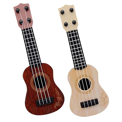 HEALSOPTHY 2 Stück Teiliges Mini Ukulele Modell für Kleinkinder Realistisches Musikspielzeug aus Sicherem Kunststoff Lerninstrument zur Musikalischen Früherziehung Farblich Braun und HEALSOPTHY 2 Stück Teiliges Mini Ukulele Modell für Kleinkinder Realistisches Musikspielzeug aus Sicherem Kunststoff Lerninstrument zur Musikalischen Früherziehung Farblich Braun und von HEALSOPTHY
