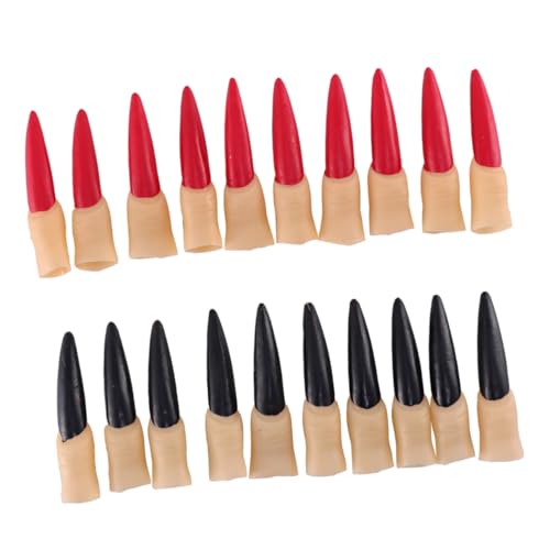HEALSOPTHY 20 Stück Teiliges Halloween Fingernägel Cover Flexible Rote und Schwarze Krallen Realistische Kunstnägel für Damen und Bequemes Aufstecken für Halloween Party Kostüm und HEALSOPTHY 20 Stück Teiliges Halloween Fingernägel Cover Flexible Rote und Schwarze Krallen Realistische Kunstnägel für Damen und Bequemes Aufstecken für Halloween Party Kostüm und von HEALSOPTHY