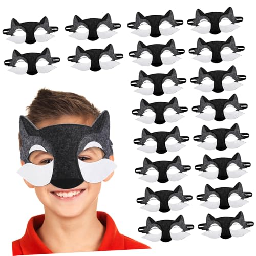HEALSOPTHY 20 Stück Teiliges Wolf Halbgesichts Masken aus Hautfreundlichem Filz Realistisch Gestaltete Halloween und Cosplay Masken für Jungen und Mädchen Elastisches Band Vielseitig für HEALSOPTHY 20 Stück Teiliges Wolf Halbgesichts Masken aus Hautfreundlichem Filz Realistisch Gestaltete Halloween und Cosplay Masken für Jungen und Mädchen Elastisches Band Vielseitig für von HEALSOPTHY