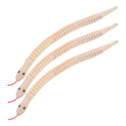 HEALSOPTHY 3 Stück Teiliges Holzschlangen Flexibel Gelenkt Naturbelassen Kindgerechtes Lernspielzeug Realistische Schlangenform für Familieninteraktion und Halloween Dekoration HEALSOPTHY 3 Stück Teiliges Holzschlangen Flexibel Gelenkt Naturbelassen Kindgerechtes Lernspielzeug Realistische Schlangenform für Familieninteraktion und Halloween Dekoration von HEALSOPTHY