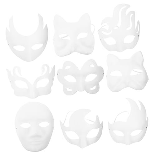 HEALSOPTHY 9 Stück Teiliges DIY Papiermasken zum Bemalen Weiße Halloween Masken aus Papierpulpe Leichte Unbemalte Gesichtsmasken für Karneval Kostüm und Maskenpartys Kreative Bastelmasken HEALSOPTHY 9 Stück Teiliges DIY Papiermasken zum Bemalen Weiße Halloween Masken aus Papierpulpe Leichte Unbemalte Gesichtsmasken für Karneval Kostüm und Maskenpartys Kreative Bastelmasken von HEALSOPTHY