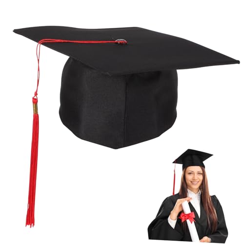 HEALSOPTHY Doktorhut für Erwachsene mit Roter Quaste Stilvolles Abschlusskostüm Zubehör für Graduierungen Cosplay und Schulversammlungen Wiederverwendbar und Bequem Ergänzung zur Robe HEALSOPTHY Doktorhut für Erwachsene mit Roter Quaste Stilvolles Abschlusskostüm Zubehör für Graduierungen Cosplay und Schulversammlungen Wiederverwendbar und Bequem Ergänzung zur Robe von HEALSOPTHY
