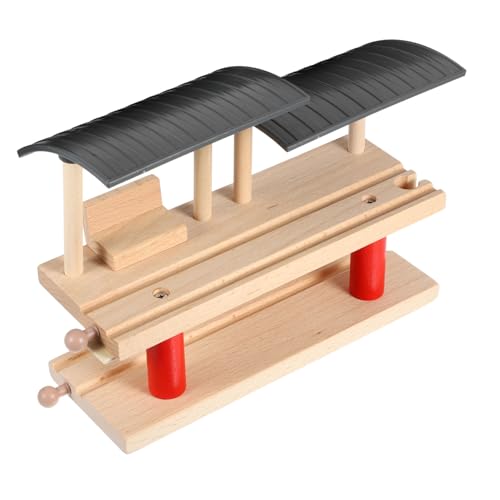 HEALSOPTHY Holz Doppelstock Bahnhof für Sicherer Holzbahnsteig Handgefertigtes Modell Kompatibel mit Holzeisenbahn Zubehör Fördert Kreativität und Motorische Fähigkeiten HEALSOPTHY Holz Doppelstock Bahnhof für Sicherer Holzbahnsteig Handgefertigtes Modell Kompatibel mit Holzeisenbahn Zubehör Fördert Kreativität und Motorische Fähigkeiten von HEALSOPTHY