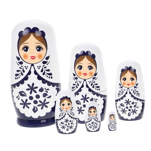 HEALSOPTHY Holz Russische Matryoshka Puppen Handbemalt Teilig Traditionelle Stapelpuppe für Mädchen Langlebiges Kinderkunsthandwerk Dekoratives Holzspielzeug HEALSOPTHY Holz Russische Matryoshka Puppen Handbemalt Teilig Traditionelle Stapelpuppe für Mädchen Langlebiges Kinderkunsthandwerk Dekoratives Holzspielzeug von HEALSOPTHY