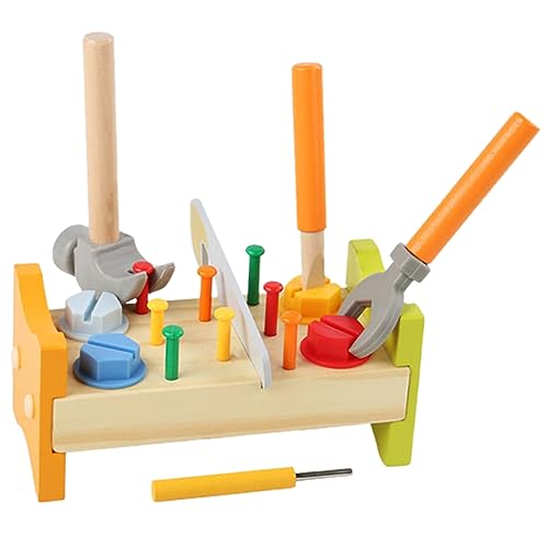 HEALSOPTHY Holzspielzeug Pounding Peg mit Hammer Pädagogisches Werkzeugset Sicherer Glatter Holz Werkzeugkasten für Motorische Entwicklung für Kleinkinder HEALSOPTHY Holzspielzeug Pounding Peg mit Hammer Pädagogisches Werkzeugset Sicherer Glatter Holz Werkzeugkasten für Motorische Entwicklung für Kleinkinder von HEALSOPTHY