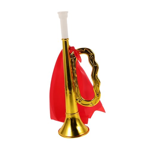 HEALSOPTHY Kunststoff Trompete Leichtes Musikinstrument mit Roter Stoffdekoration Kindgerecht für Anfänger Kindertrompete Schulunterricht Teamförderung Spielspaß HEALSOPTHY Kunststoff Trompete Leichtes Musikinstrument mit Roter Stoffdekoration Kindgerecht für Anfänger Kindertrompete Schulunterricht Teamförderung Spielspaß von HEALSOPTHY