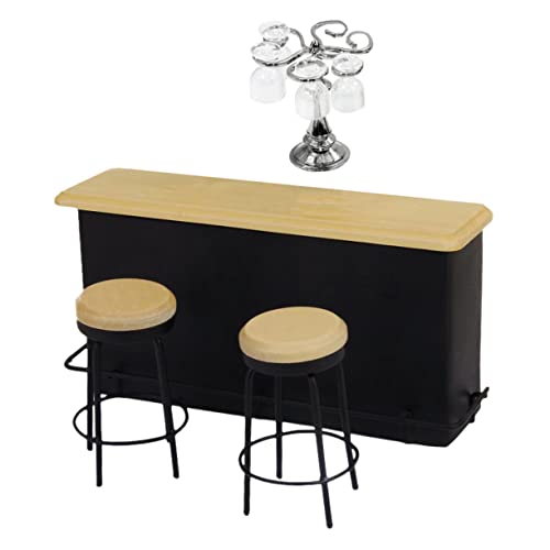 HEALSOPTHY Miniatur Puppenhaus Bar Set mit Silbernem Becherhalter Quadratischen Gläsern Bartheke und Hockern Detailreiches Food Play Modell für DIY Dekoration und Puppenhaus Zubehör HEALSOPTHY Miniatur Puppenhaus Bar Set mit Silbernem Becherhalter Quadratischen Gläsern Bartheke und Hockern Detailreiches Food Play Modell für DIY Dekoration und Puppenhaus Zubehör von HEALSOPTHY