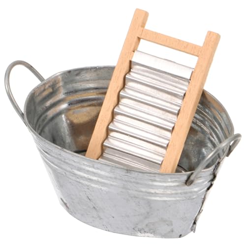 HEALSOPTHY Miniatur Puppenhaus Zubehör Mini Waschbrett und Zinkwanne Set Dekoratives Mini Dollhouse Accessoire mit Stabilem Flachem Boden Realistische Miniatur Waschgelegenheit für Puppenhaus HEALSOPTHY Miniatur Puppenhaus Zubehör Mini Waschbrett und Zinkwanne Set Dekoratives Mini Dollhouse Accessoire mit Stabilem Flachem Boden Realistische Miniatur Waschgelegenheit für Puppenhaus von HEALSOPTHY