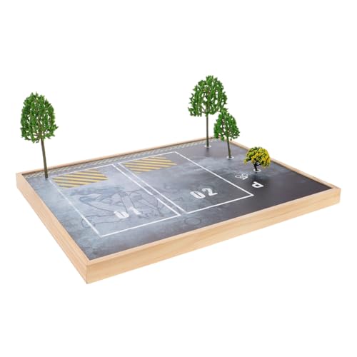 HEALSOPTHY Parkplatz-Modell parkgarage Parkgarage Spielset Herausforderndes Spielset Beobachtungsfähigkeiten Entwicklung Montessori-Teppich Modellauto-Garage Harz von HEALSOPTHY