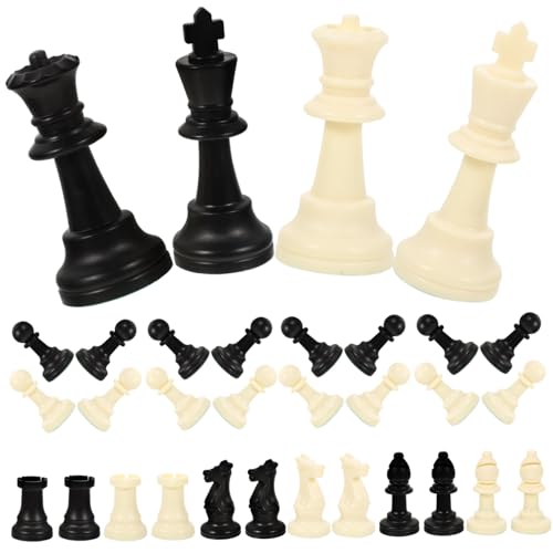 HEALSOPTHY Plastik Schachfiguren Ersatzset Internationale Schachspiel Figuren Langlebig Hohe Kunststoff Chessmen Ersatz für Verlorene oder Beschädigte Schachfiguren für Erwachsene HEALSOPTHY Plastik Schachfiguren Ersatzset Internationale Schachspiel Figuren Langlebig Hohe Kunststoff Chessmen Ersatz für Verlorene oder Beschädigte Schachfiguren für Erwachsene von HEALSOPTHY