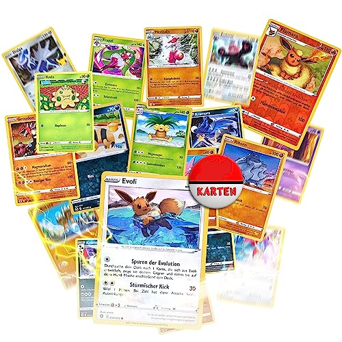 20 Original Verschiedene Rare seltene Pokemon Stern Karten in deutsch Sammelkarten aktuelle Sets + Heartforcards® Versandschutz von HEART FOR CARDS