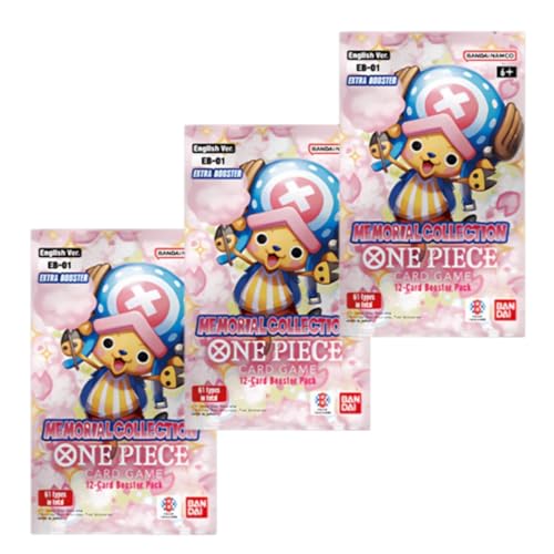 3X One Piece Card Game - EB-01 Memorial Collection Booster - mit 12 Karten pro Pack - ENGLISCH + Heartforcards® von HEART FOR CARDS