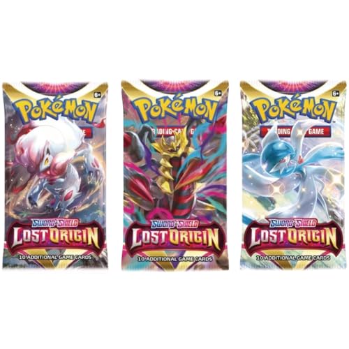 3er Pokeman Booster Set - 3X Lost Origin Booster - mit 10 Karten pro Booster - Englisch Heartforcards® Versandschutz von HEART FOR CARDS