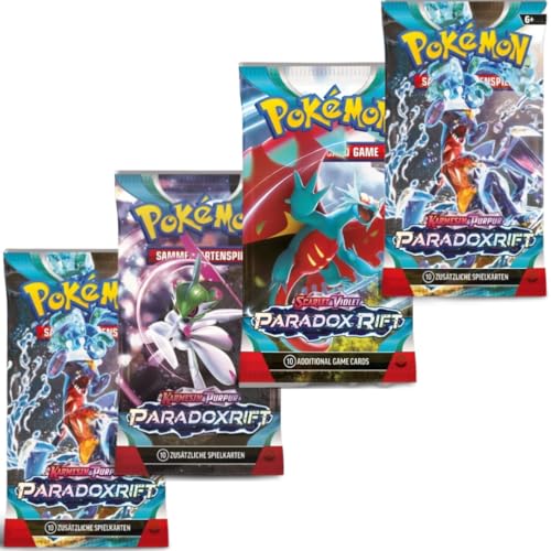 4X Pokemon PARADOX RIFT Booster Set - mit 10 Karten pro Booster - DEUTSCH + Heartforcards® Versandschutz von HEART FOR CARDS