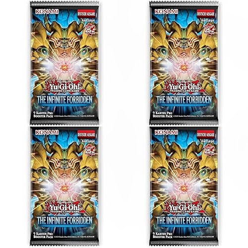 4X Yu-Gi-Oh! - The Infinite Forbidden Booster - mit 9 brandneuen Karten pro Booster - DEUTSCH + Heartforcards® Versandschutz von HEART FOR CARDS