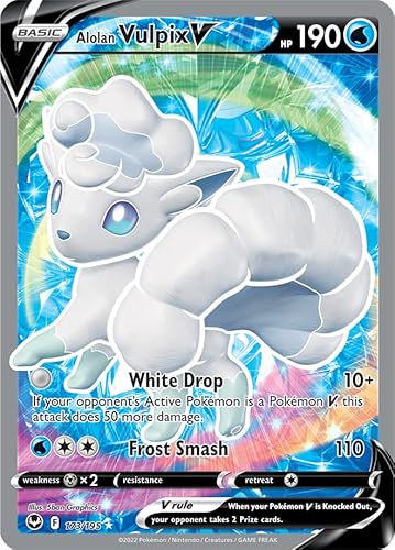 Alolan Vulpix V 173/195 - Ultra Rare - Silver Tempest - English + Heartforcards® Toploader von HEART FOR CARDS