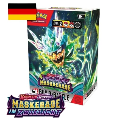 BUILD & BATTLE - Maskerade im Zwielicht Booster Karmesin & Purpur - mit einem spielbereiten Deck - 4 Boostern a 10 Karten und mehr - DEUTSCH + Heartforcards® Versandschutz von HEART FOR CARDS