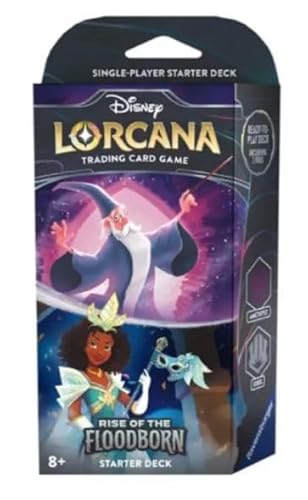 Disney Lorcana - Rise of The Floodborn - Starter Deck - ENGLISCH + Heartforcards® Versandschutz (Steel/Amethyst) von HEART FOR CARDS