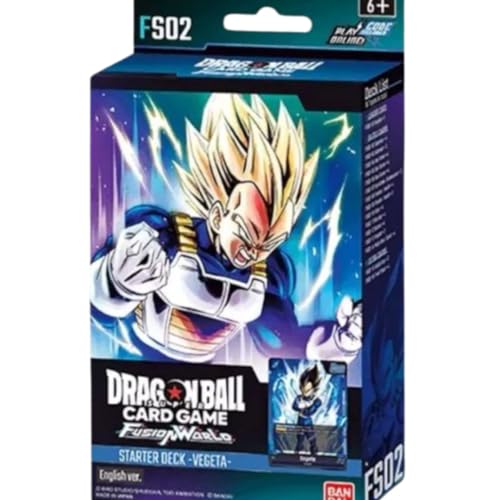 Dragonball Fusion World - Starter Deck - Englisch - direkt spielbereites Deck + Heartforcards® Versandschutz (Vegeta (FS-02)) von HEART FOR CARDS