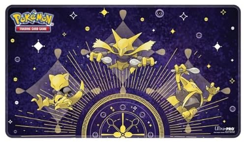 HEART FOR CARDS Ultra Pro UP - Abra Evolutions Stitched Playmat/Spielmatte mit Abra, Kadabra und Alakazam/Simsala - Pokémon + Heartforcards® Versandschutz von HEART FOR CARDS