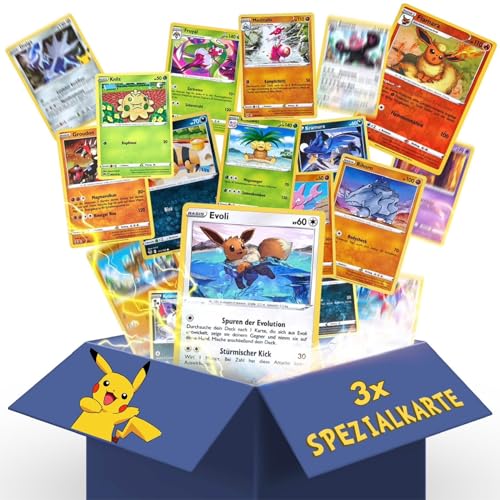 Heartforcards® 20 Original Verschiedene Pokemon Karten | Deutsch |1 Seltene | 2 Holo | Sammelkarten aktuelle Sets Versandschutz (20 Karten) von HEART FOR CARDS