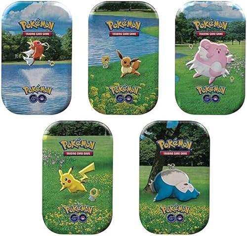 Pokemon GO Karten Mini Tin Boxen alle 5 im Bundle EN und Exklusive + Heartforcards ® Versandschutz von HEART FOR CARDS