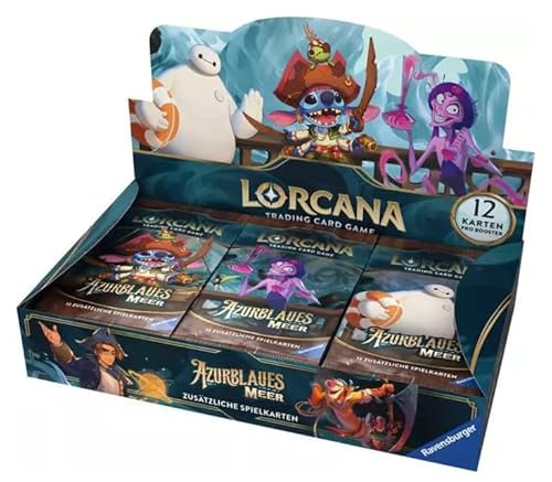 Lorcana TCG: Azurblaues Meer - Booster Display (Chapter 6) DEUTSCH + Heartforcards® Versandschutz von HEART FOR CARDS