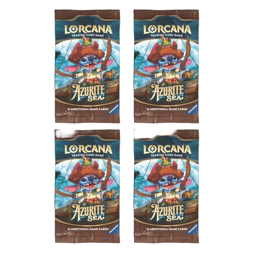 Lorcana TCG: Azurite Sea - 4X Booster (Chapter 6) ENGLISCH + Heartforcards® Versandschutz von HEART FOR CARDS