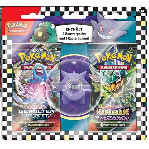 POKÉMON Back to School 2024 ERASOR Blister: - mit Gengar Radiergummi und 2 Boostern - DEUTSCH + Heartforcards® Versandschutz (Gengar) von HEART FOR CARDS