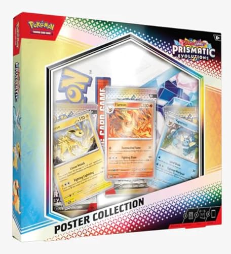 Prismatic Evolutions Poster Collection ENGLISCH | Pokémon TCG - Scarlet & Violet 8.5 | 3 Boosterpacks + 3 Promo-Karten + Poster | Mit Heartforcards® Versandschutz von HEART FOR CARDS