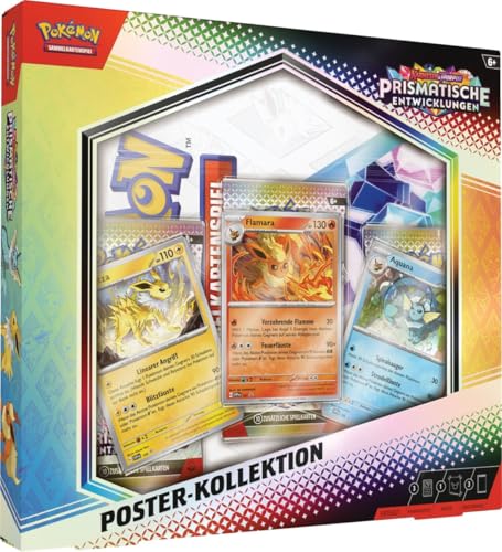 Prismatische Entwicklungen Poster Kollektion DEUTSCH | Pokémon TCG - Scarlet & Violet 8.5 | 3 Boosterpacks + 3 Promo-Karten + Poster | Mit Heartforcards® Versandschutz von HEART FOR CARDS