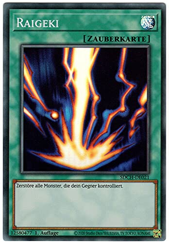 Raigeki - SDCH-DE021 - Ultra Rare - Deutsch - Yu-Gi-Oh + 1 x Heartforcards Toploader von HEART FOR CARDS