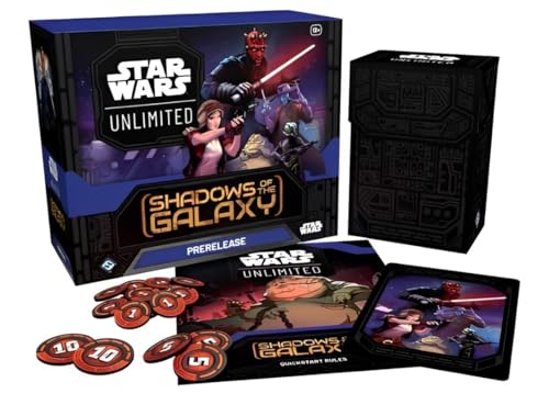 Star Wars: Unlimited – Shadows of The Galaxy - Prerelease-Box mit 6 Boostern und vielem mehr - ENGLISCH + Heartforcards® Versandschutz von HEART FOR CARDS