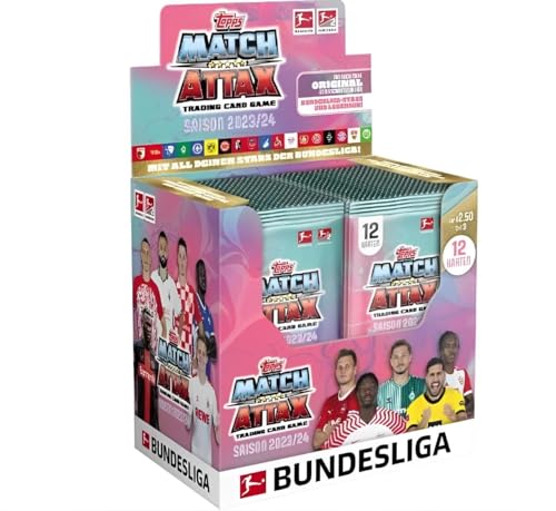 Topps Bundesliga Match Attax 2023-2024 - Bundle -Display mit 36 Tüten + Heartforcards® Versandschutz von HEART FOR CARDS