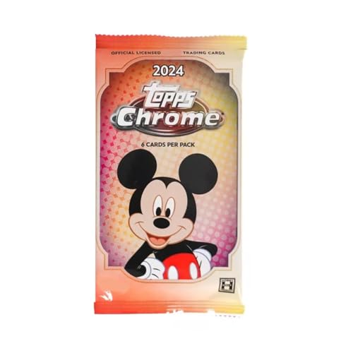 Topps Disney Chrome® 2024-1x Booster | Limitierte Walt Disney Sammlerkarten + Heartforcards® Versandschutz von HEART FOR CARDS