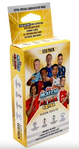 Topps Match Attax EXTRA UEFA Champions League TC 2024/2025 | Eco Pack | 36 Karten + Limitierte Karten + Explosive Talent Card | Mit Heartforcards® Versandschutz von HEART FOR CARDS