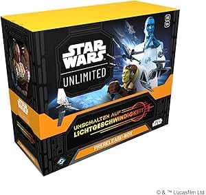 Umschalten auf Lichtgeschwindigkeit Star Wars: Unlimited | Prerelease-Box (Deutsch) | 6 Booster + Promo-Karten | Mit Heartforcards® Versandschutz von HEART FOR CARDS