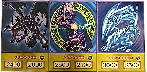 Yugi, Kaiba & Joey-Set Orica -Schwarzer Magier, Weißer Drache & Schwarzer Rotaugen Drache - Original Anime Karte - Alle 3 Favoriten Monster enthalten + Heartforcards Versandschutz von HEART FOR CARDS