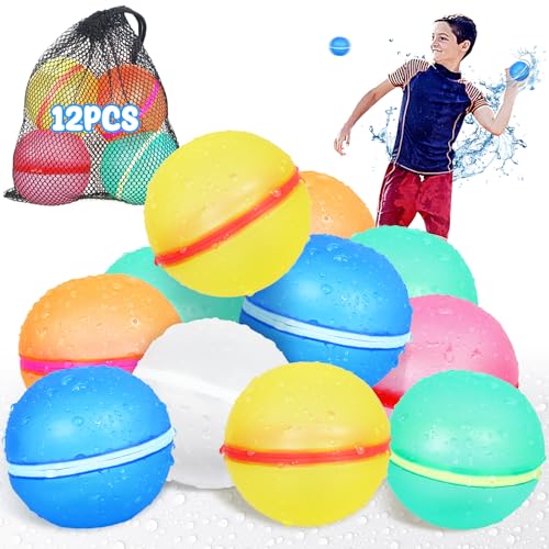 12Pcs Wiederverwendbare Wasserballons für Kinder und Erwachsene Sommer Outdoor von HEAWAA