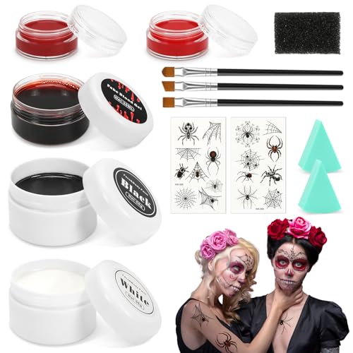 Halloween Schminke Set,Halloween Spezialeffekt Make Up, Kinderschminke Karnevals Make up Set,Gruseliges Halloween Make Up für Kunst theaterschminke Party Cosplay Kinder Erwachsene von HEDUOBA