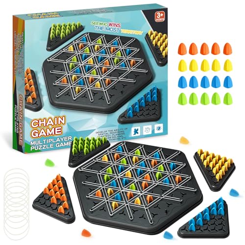 Triggle Spiel,interaktives Steckspiel,Dreiecksschachbrett-Strategie-Brettspiel,Desktop-Brettspiel,klassisches Strategie-Steckbrettspiel zum Sammeln für Familienfeiern mit Kindern und Erwachsenen (B) von HEDUOBA