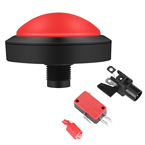 HEEPDD 100mm LED Druck knöpfe, Massive Button mit LED Convexity Console Ersatzknopf LED Game DIY Teile für 2 Spieler DIY Projekt(rot) von HEEPDD