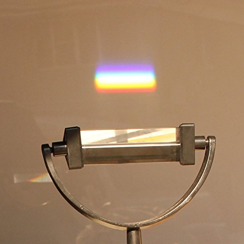 HEEPDD Dreieckiges Prisma mit Ständer – Lehrmittel für Optisches Glasphysik-Lichtspektrum – für Wissenschaftliche Experimente – Abnehmbares Prisma – Schwarzer Ständer – Größe: 17 X 12 cm von HEEPDD