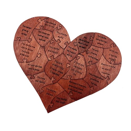 Herzpuzzle aus Holz mit Box, Romantische Liebesherzpuzzles und Robustes Material für Herzförmige Valentinstagpuzzles von HEEPDD