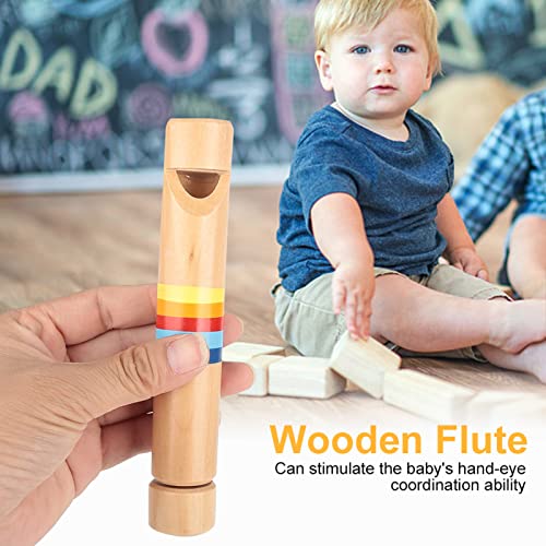 Hölzernes Fipple-Piccolo-Flöteninstrument für Kinder – Feine Handwerkskunst – Stimuliert die Hand-Auge-Koordination des Babys – Früherziehungsspielzeug für Kinder von HEEPDD