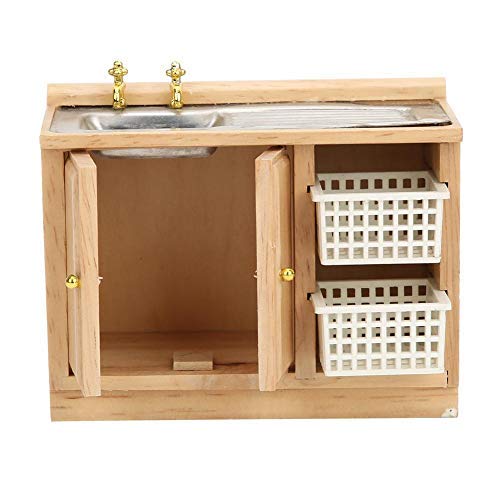 Puppenhaus Küche Waschbecken Modell, 1:12 Handwäsche Waschbecken Modell Küchenmöbel Miniatur Puppenhaus Spielzeug Holz Farbe von HEEPDD